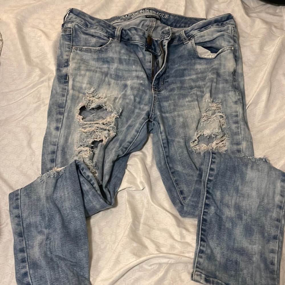 American Eagle faded distressed jeans, size 14
